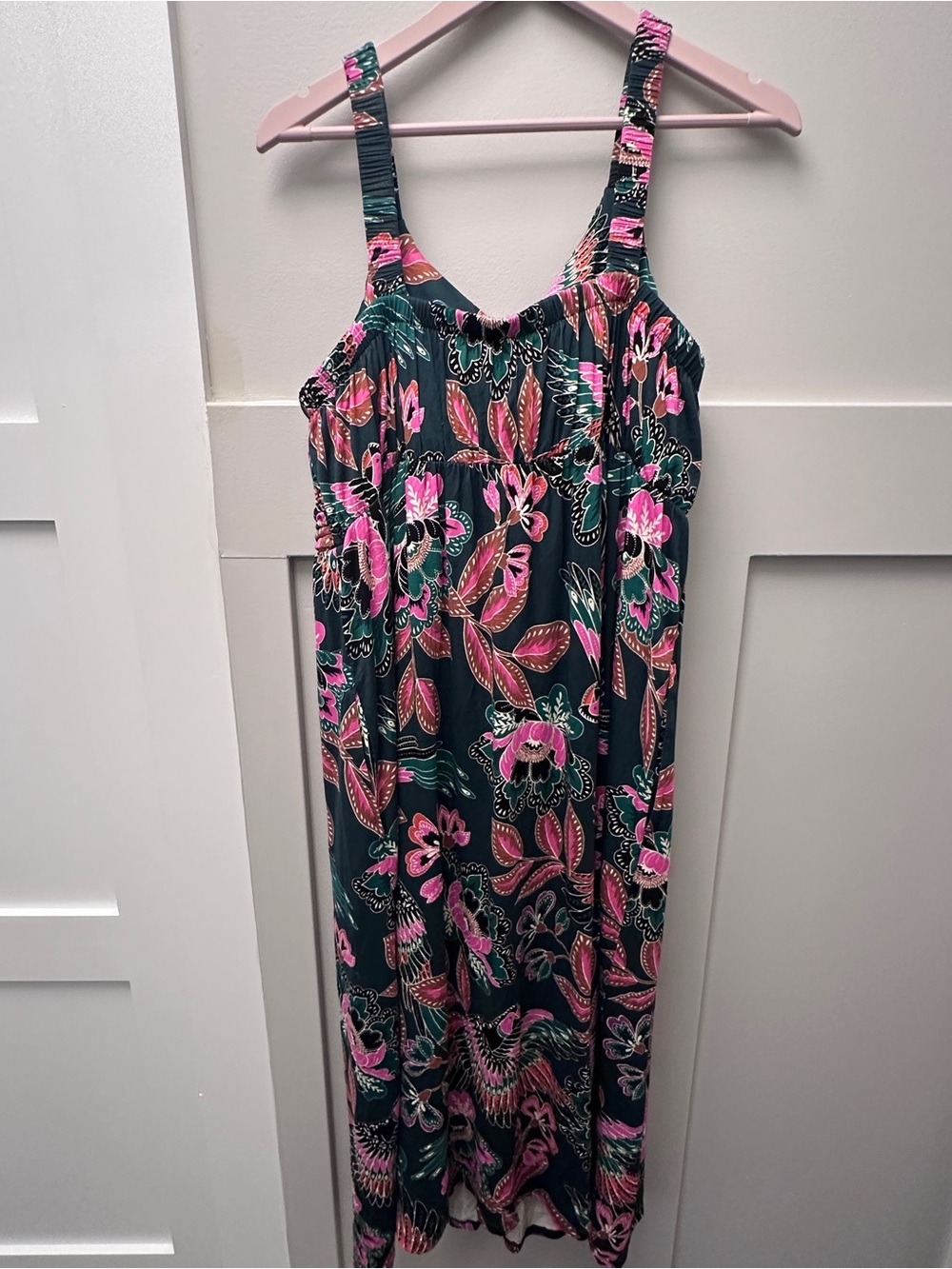 Soma Soft Jersey Goddess Midi Maxi Dress Parrot-ise lush emerald Size XL NWT - Picture 4 of 10